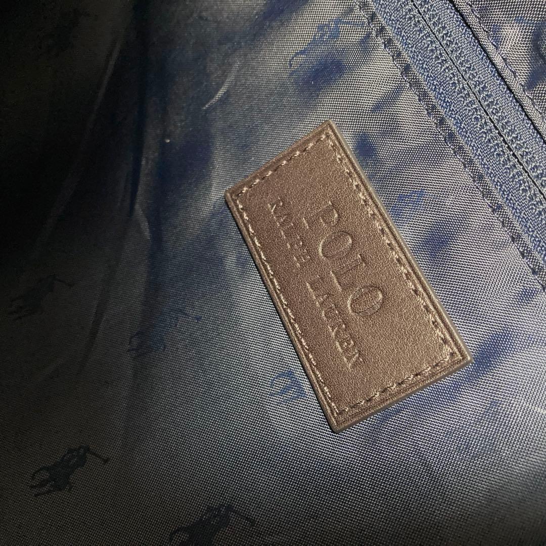 LAUREN RALPH LAUREN ブラウン レザートートバッグ