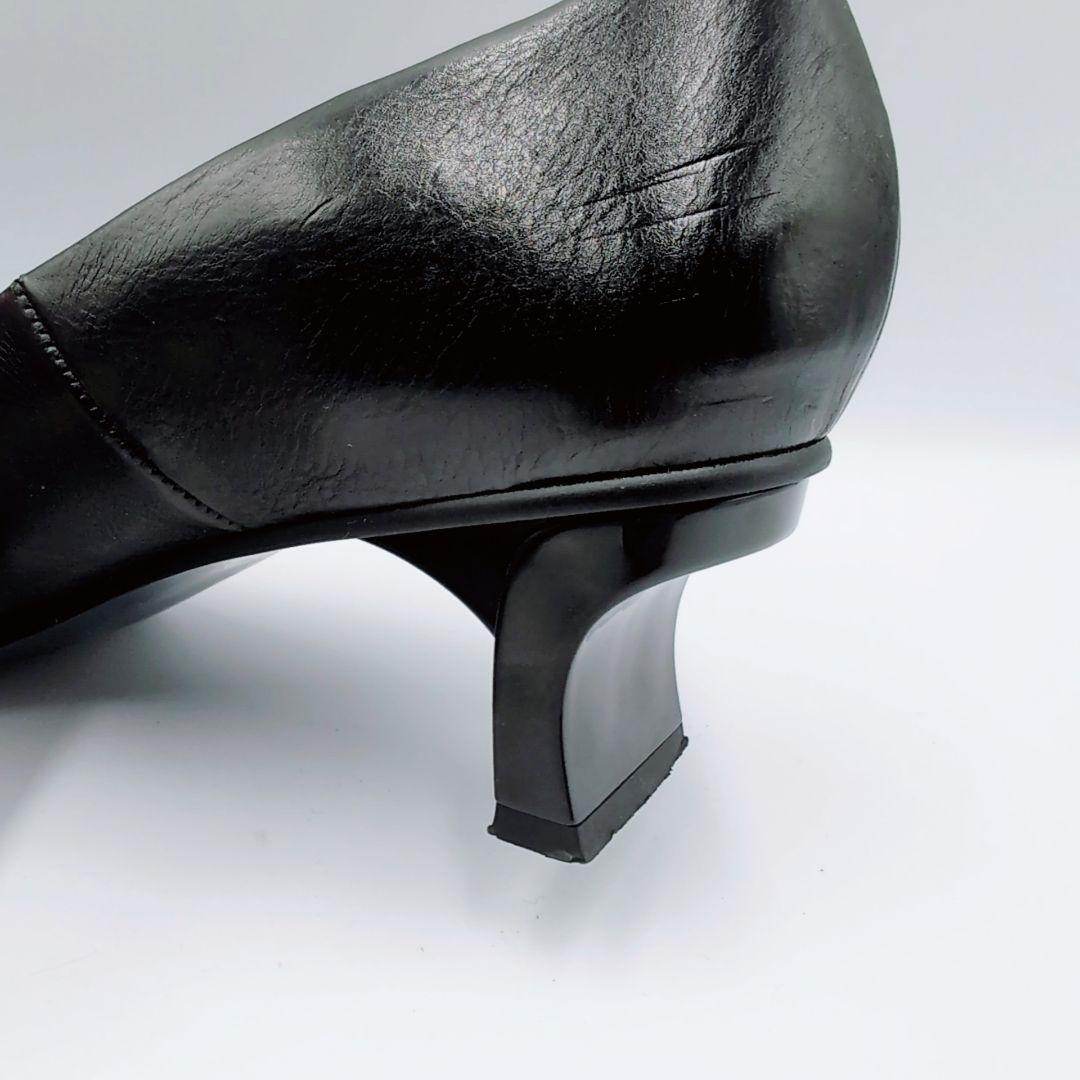 ✨️極美品✨️MANA デザインヒール　ポインテッド　黒　本革　37 Vカット