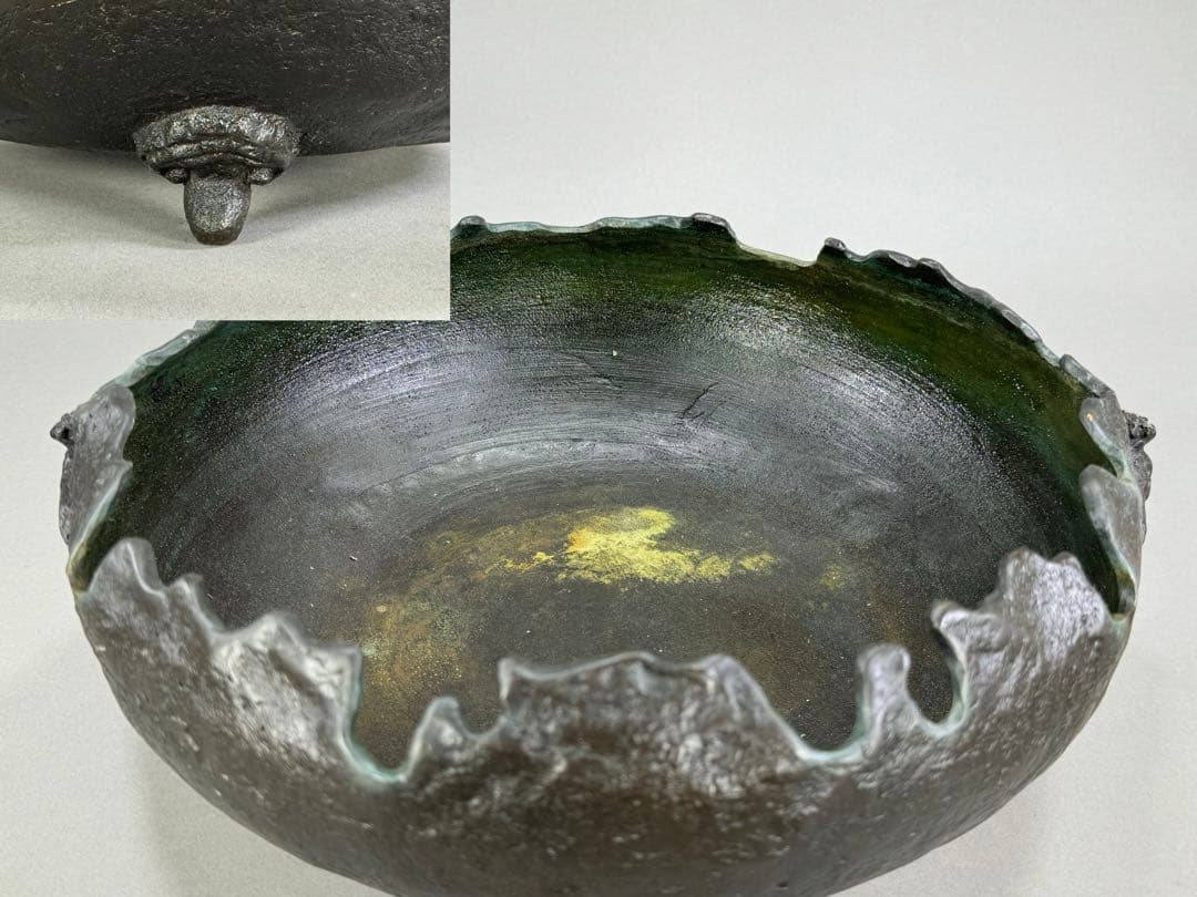 池坊　いけばな　銅鋳造　水盤　銅花器