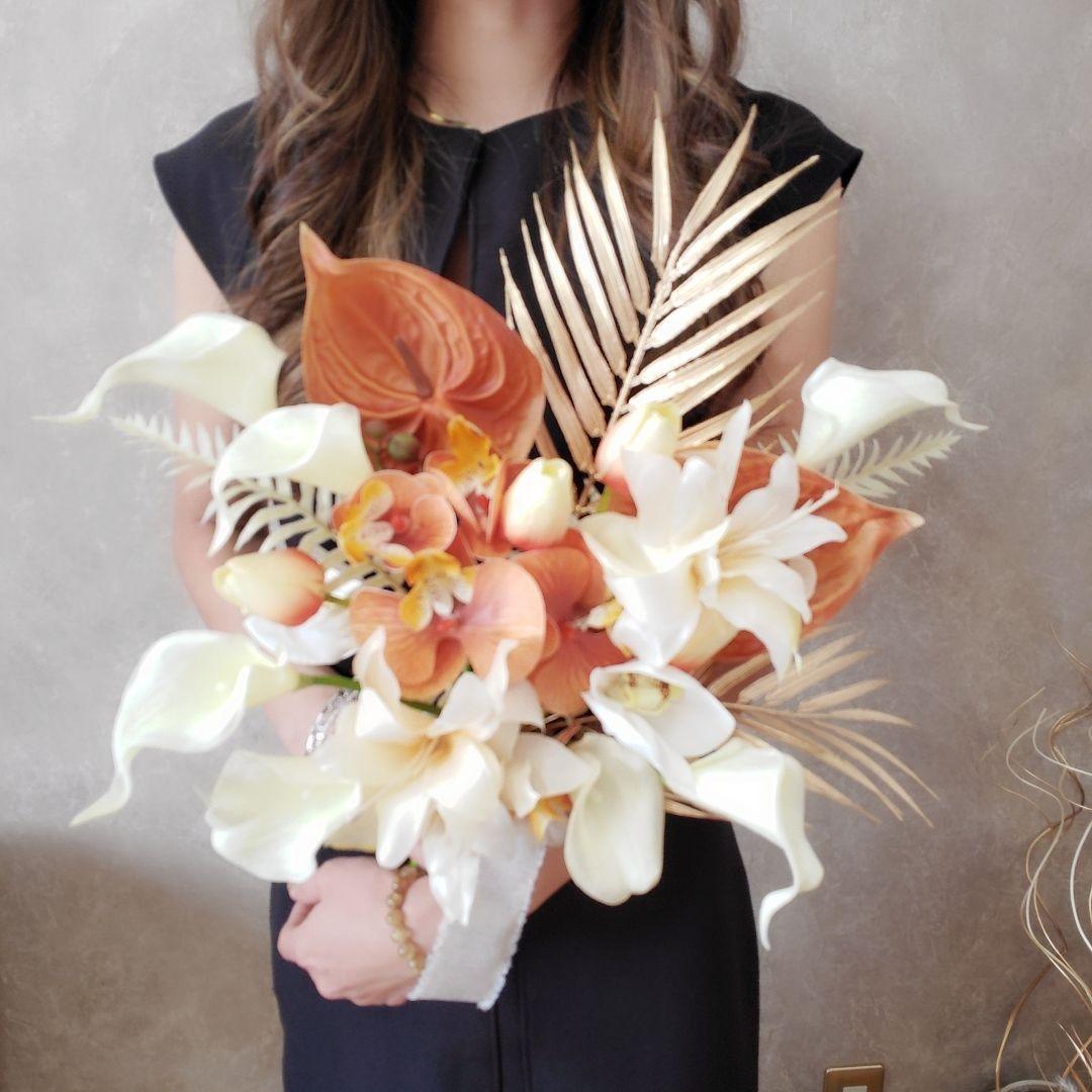 ウエディング　ブーケ　造花　アーティフィシャルフラワー　前撮り　ブートニア
