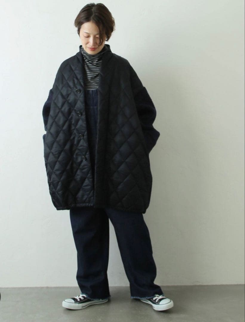 jornal standard luxe ボアキルトコート＊ネイビー