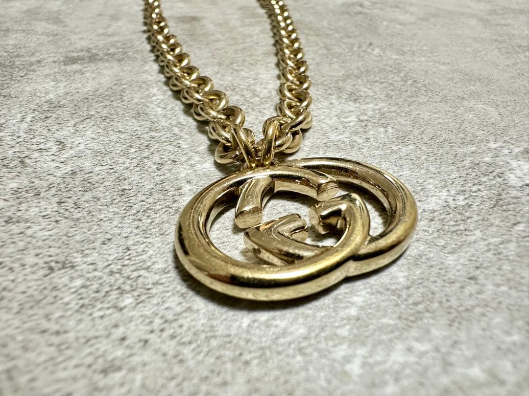 郵便局(17.5)GUCCI(グッチ)ロゴ ゴールドネックレス