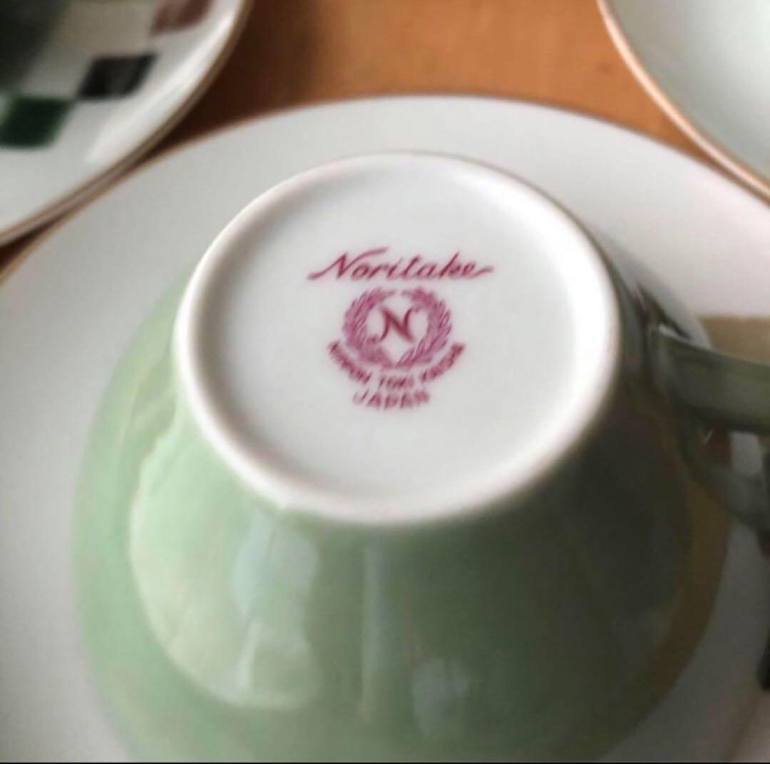 プレミアノリタケ　絣　カップ＆兼用ソーサー 大皿オーバル皿セット　昭和レトロ