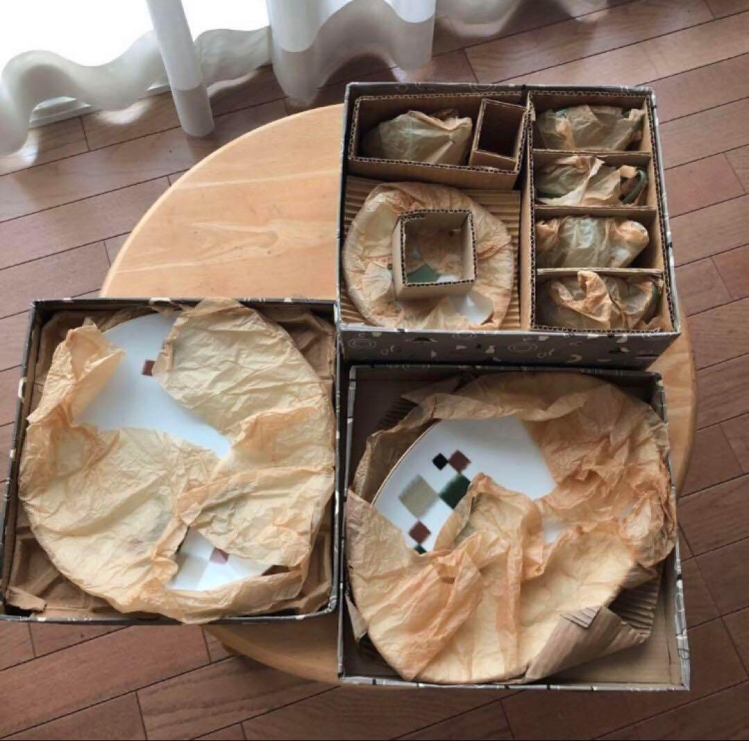 プレミアノリタケ　絣　カップ＆兼用ソーサー 大皿オーバル皿セット　昭和レトロ