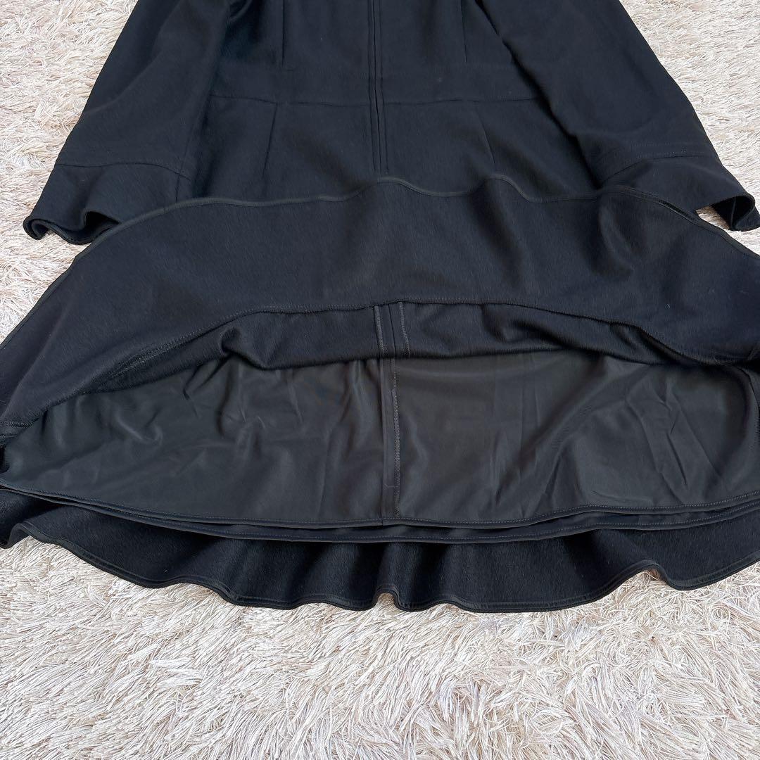 極美品✨トゥービーシック 大きめサイズ フリル ウール ワンピース 黒 46