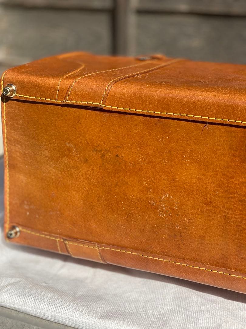 ドクターズバッグ　ダレスバッグ　本革　アンティーク　未使用　経年劣化あり　鍵付き