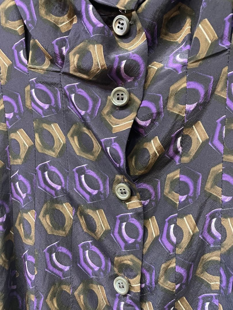 PRADA 幾何学模様 ブラウス シルク素材 プラダ シャツ