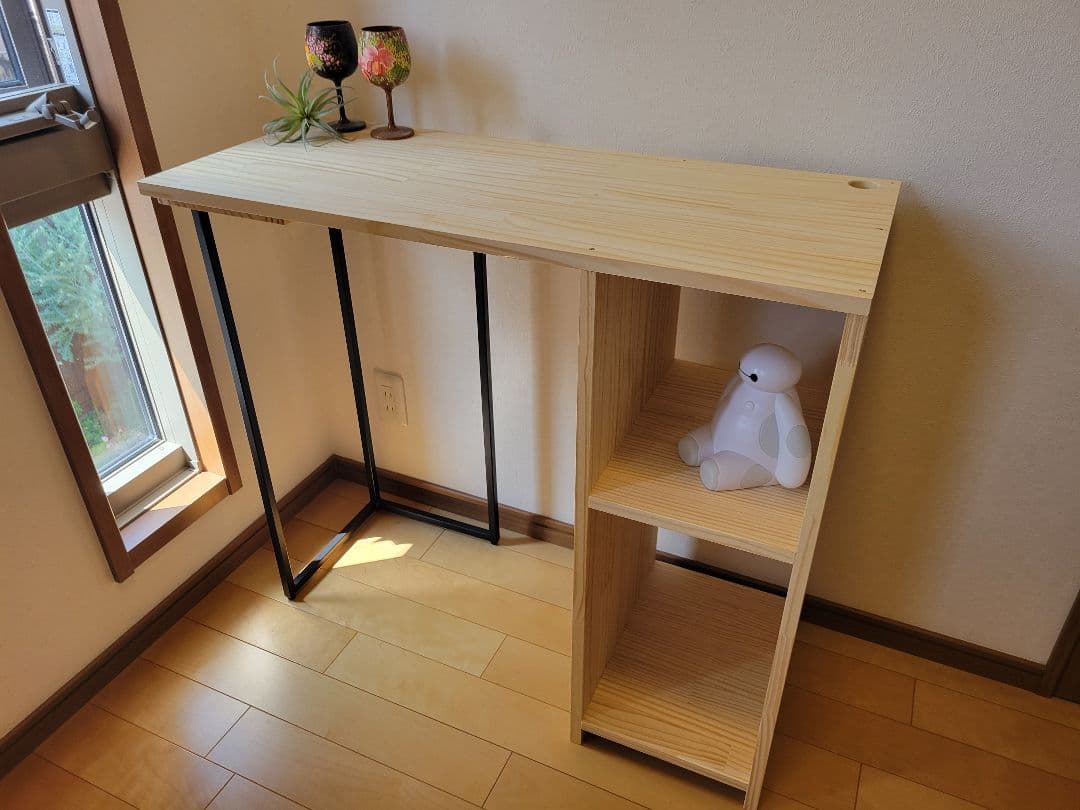 カウンターデスク　ウォールナット色　パソコンデスク