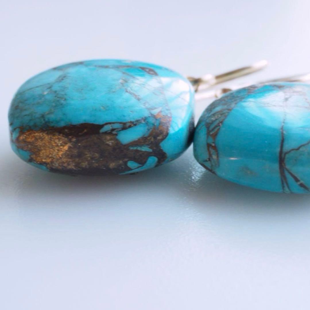 【Ruby】No.4 ピカソコッパー枠留ペアシェイプピアス