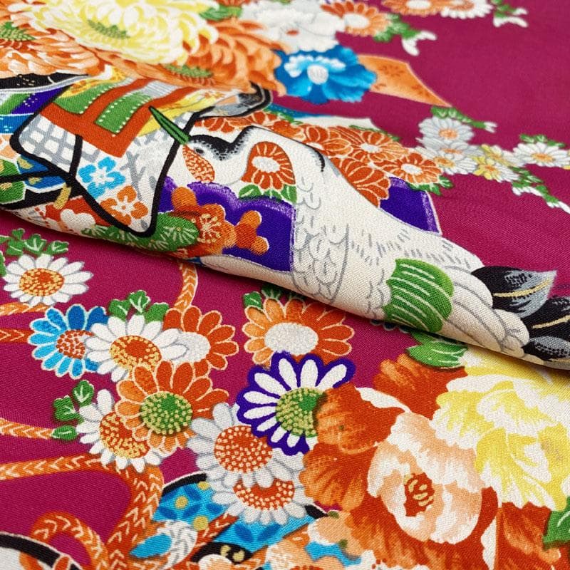 510ag23◎七五三 七歳 女児 アンティーク着物&丸帯 総柄 はまなす色◎