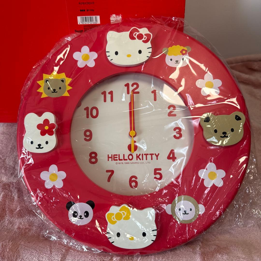 未使用【希少】ハローキティ 木製 壁掛け時計 1999年製