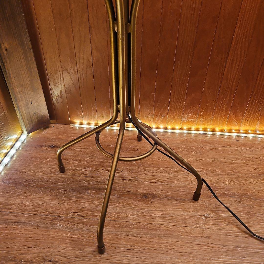 ヴィンテージ フロアライト サイドテーブル 真鍮 スタンドライト シェード