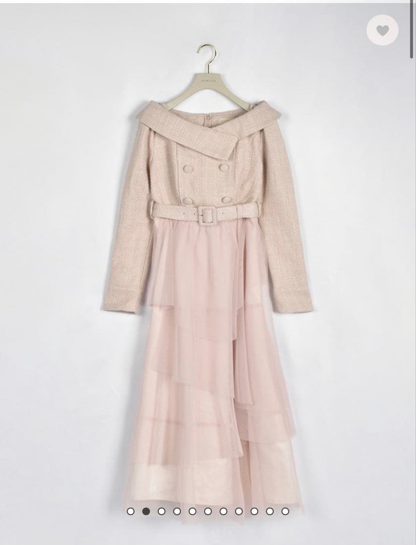 An MILLE チュールドッキングツイードワンピース アンミール