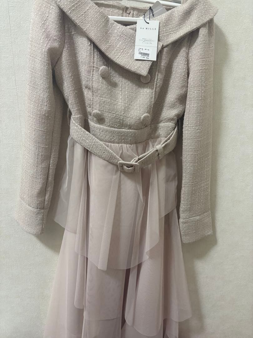 An MILLE チュールドッキングツイードワンピース アンミール