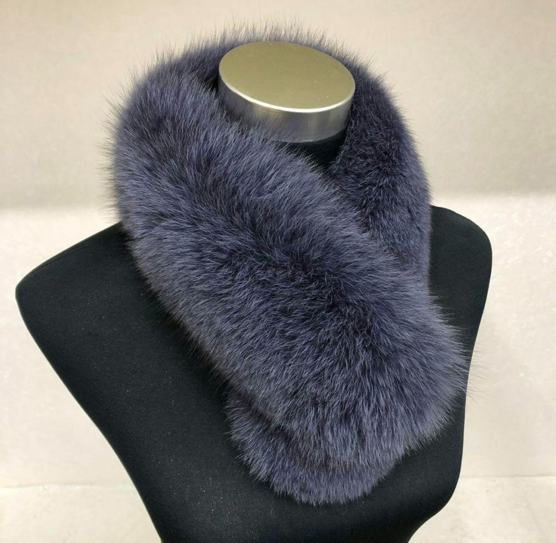 【新品 ファーマフラー】サガフォックス【パープル】