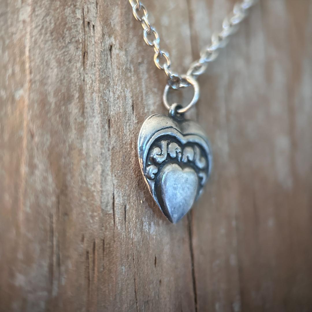 スウィートハートジュエリー　40s WW2　シルバー　ハート渦巻き　SWIRL