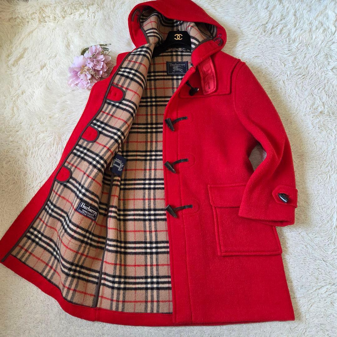 大きいサイズ バーバリー ダッフルコート ノバチェック レッド 2XL相当