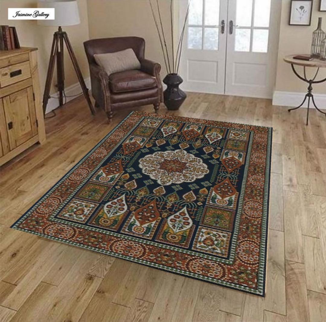 ふっかり！ウィルトン織 民族柄 ギャッベラグ 150×225cm‐107001