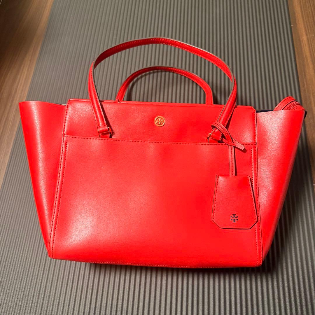 TORY BURCH トートバッグ 赤　ほぼ未使用
