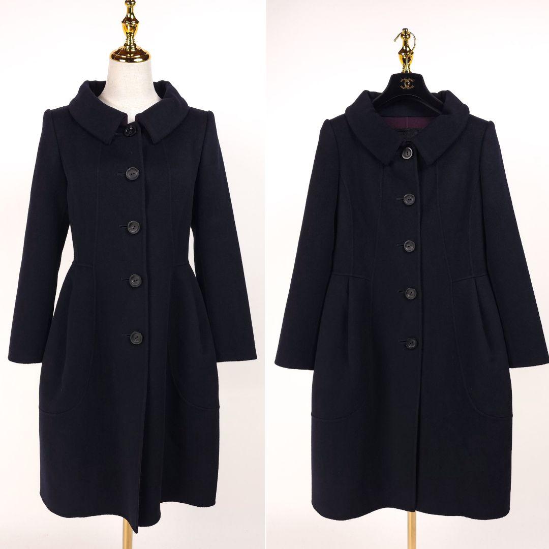 百*合様 【新品同様】フォクシー カシミヤ100％ ダブルフェイス コート ネイ