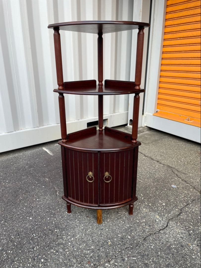 ダークブラウン コーナーキャビネット