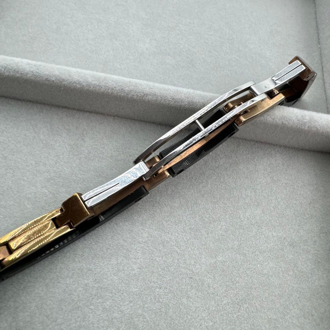 CHIMENTO ブレスレット　バングル　ブラック　ゴールド　ブロンズカラー