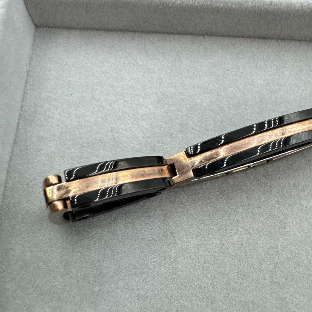 CHIMENTO ブレスレット　バングル　ブラック　ゴールド　ブロンズカラー