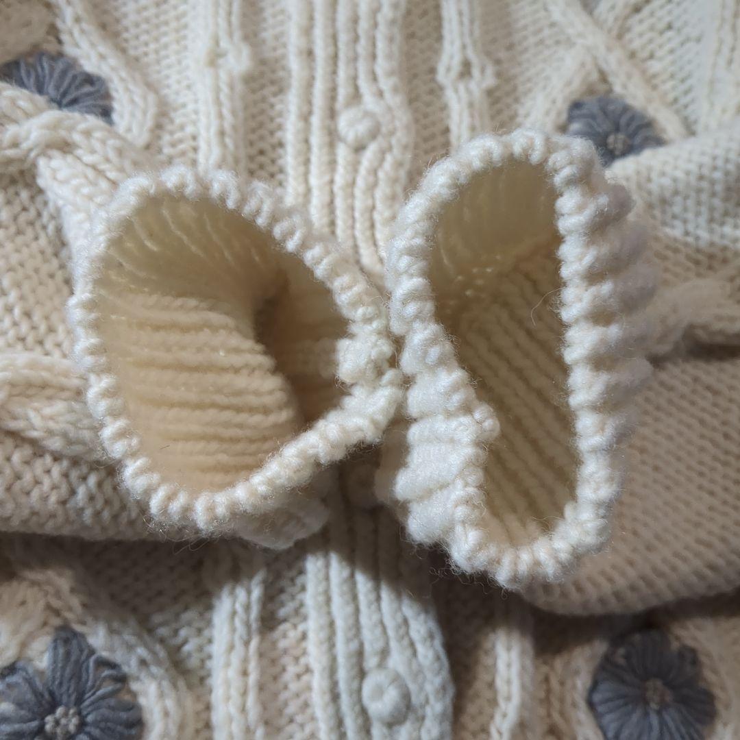 【LOQUI】SLOBE別注 フラワー刺繍ニットカーディガン　アイボリー