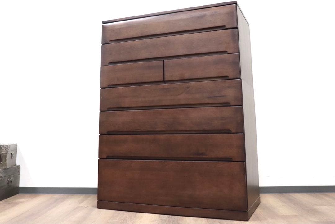 GMHS31○IDC大塚家具 7段チェスト 整理箪笥 ハイチェスト 収納家具