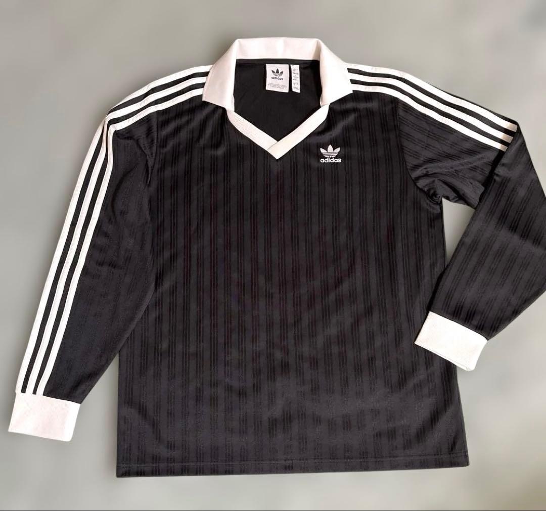 adidasアディカラー ピケ PIQUE LS ゲームシャツ　長袖・ブラック