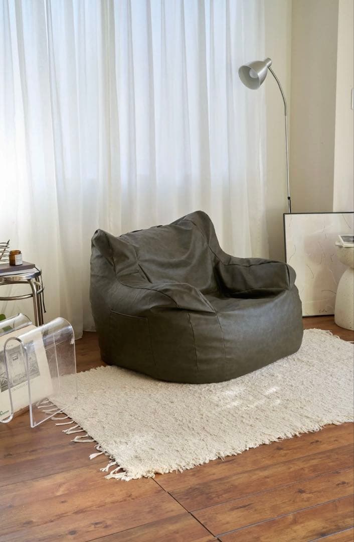 【kkkさん専用】Loosy 1人掛けビーズソファ マットカーキ