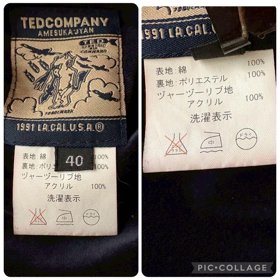 【豪華刺繍】TEDMAN スカジャン　別珍　ベロア　リバーシブル　袖刺繍　M