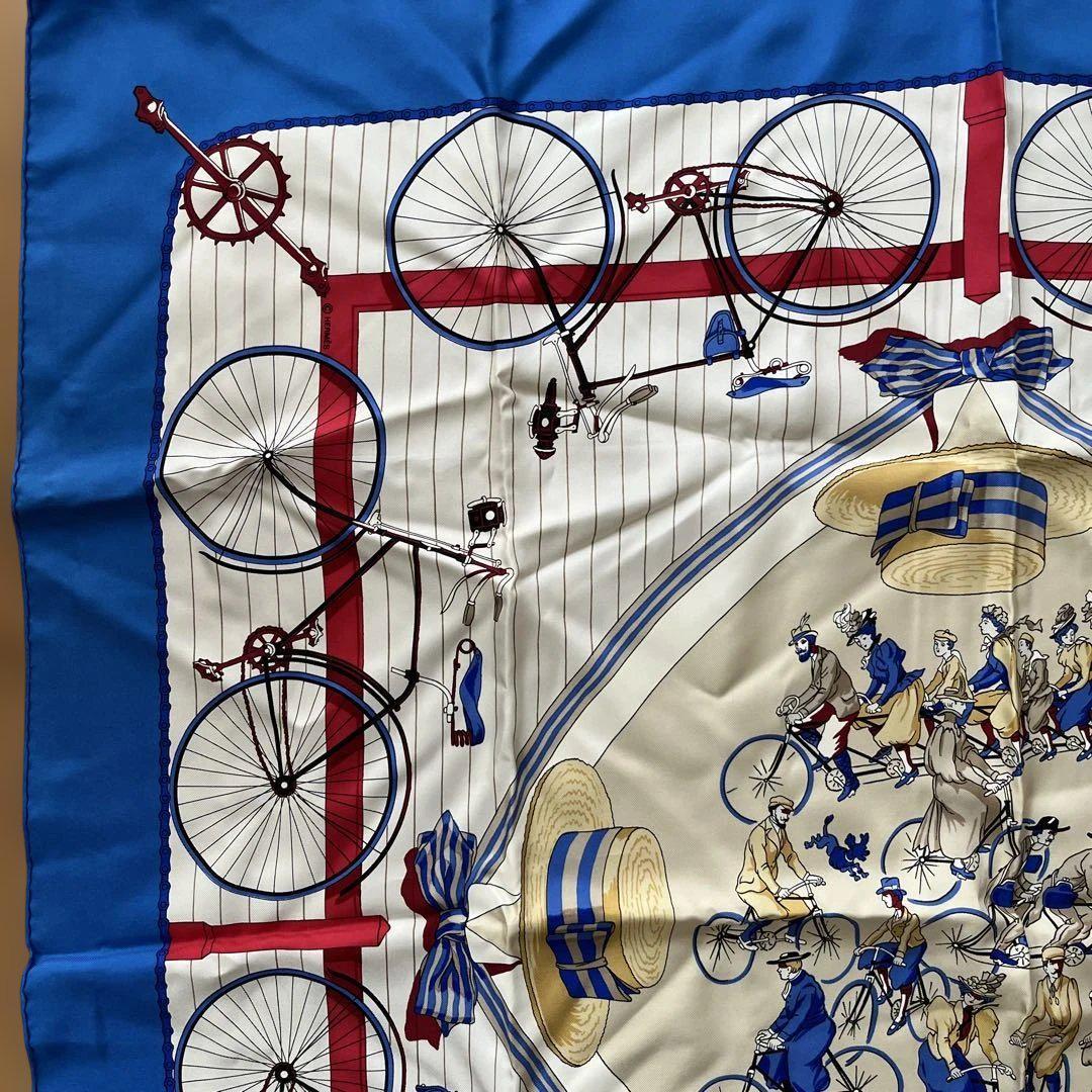 美品✨エルメス　カレ　自転車柄