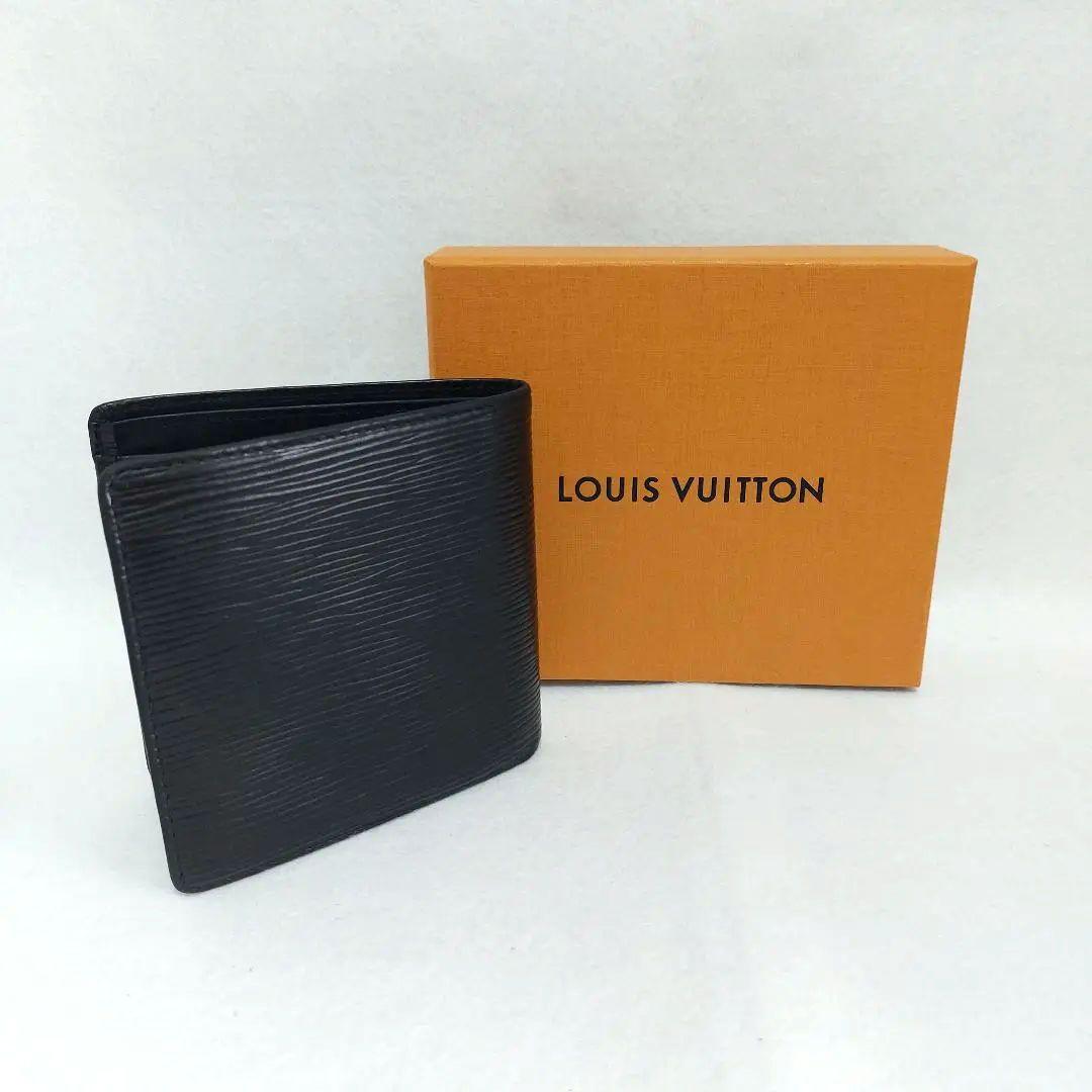 美品 Louis Vuitton ルイヴィトン エピ 二つ折財布 ブラック
