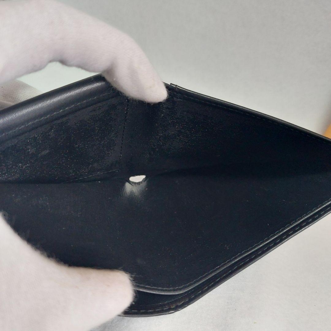 美品 Louis Vuitton ルイヴィトン エピ 二つ折財布 ブラック