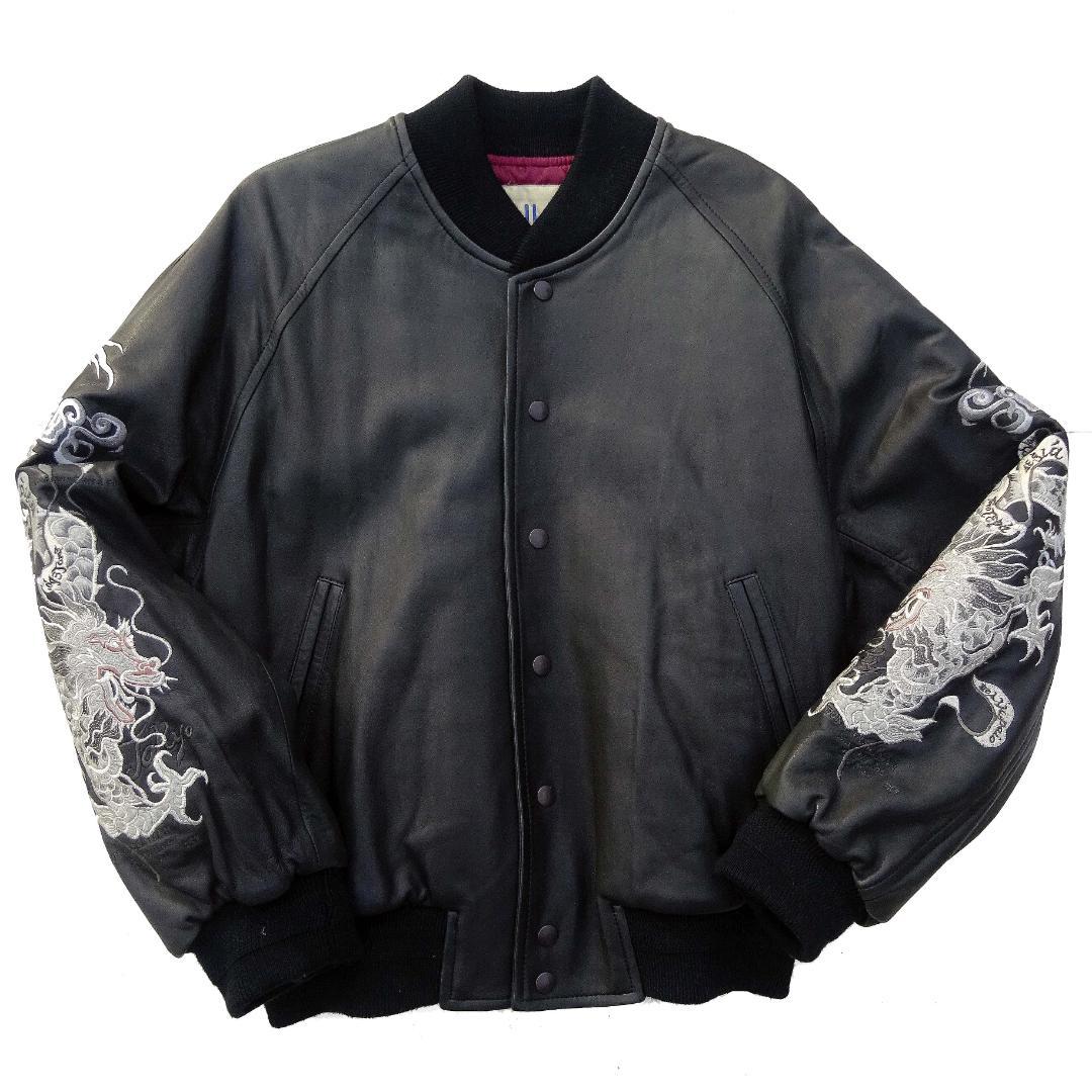 90s 希少FUNカンサイマン スカジャンスタジャンラム羊革レザー山本寛斎