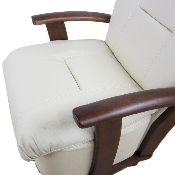 アイボリー 合成皮革 1人掛けソファ　ハイタイプ用コタツソファー　美品　未使用