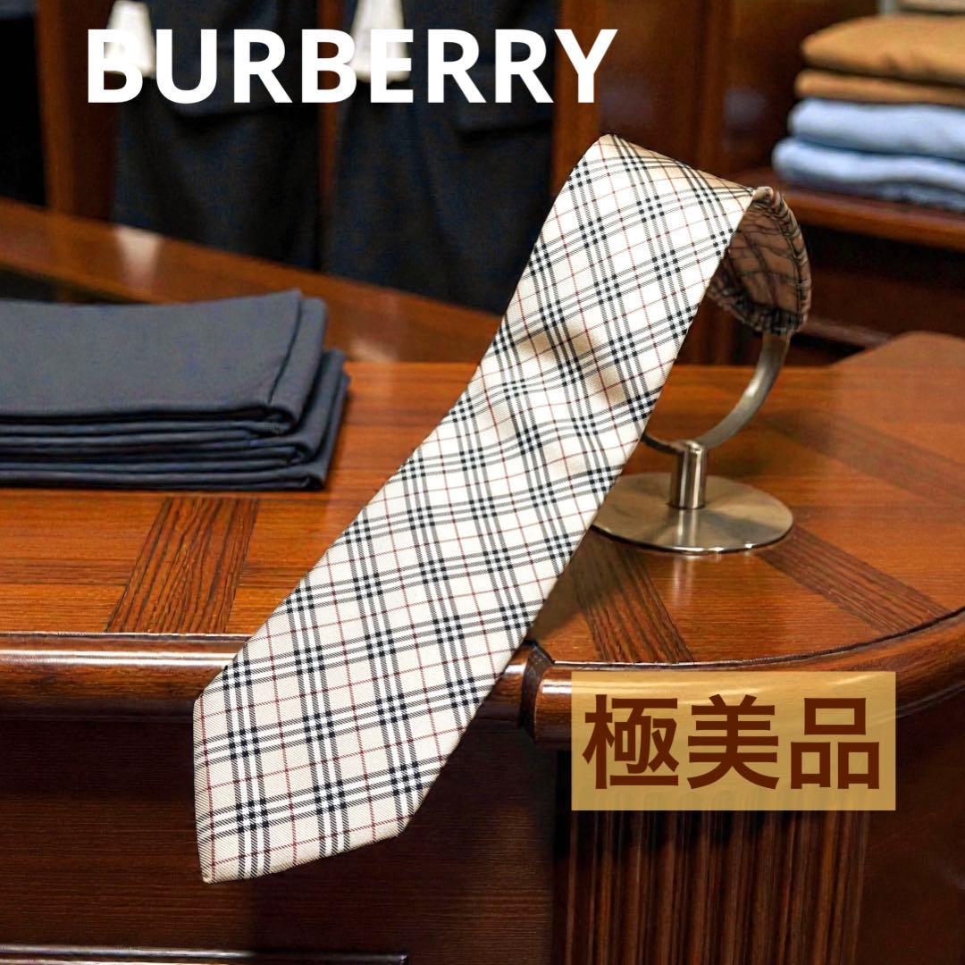 極美品　BURBERRY バーバリーブラックレーベル　ノバチェック柄 ネクタイ