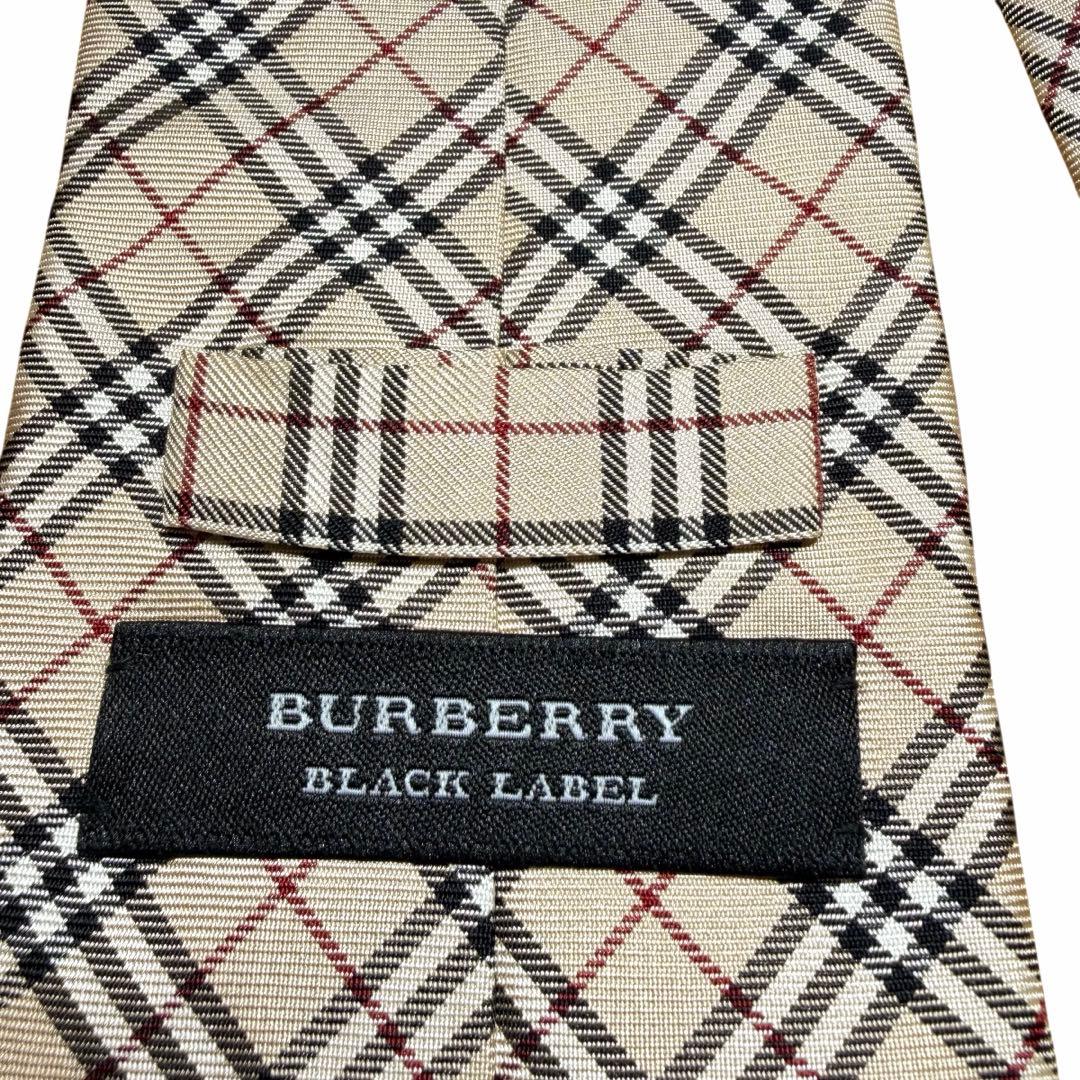 極美品　BURBERRY バーバリーブラックレーベル　ノバチェック柄 ネクタイ