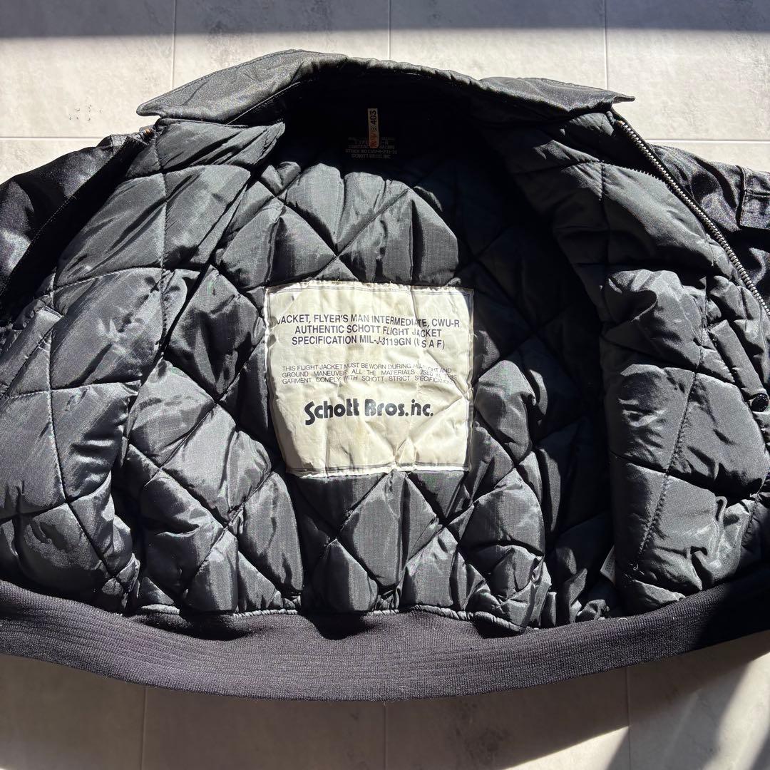 【超希少】美品 ショット CWU-R フライトジャケット ブラック 90s 短丈