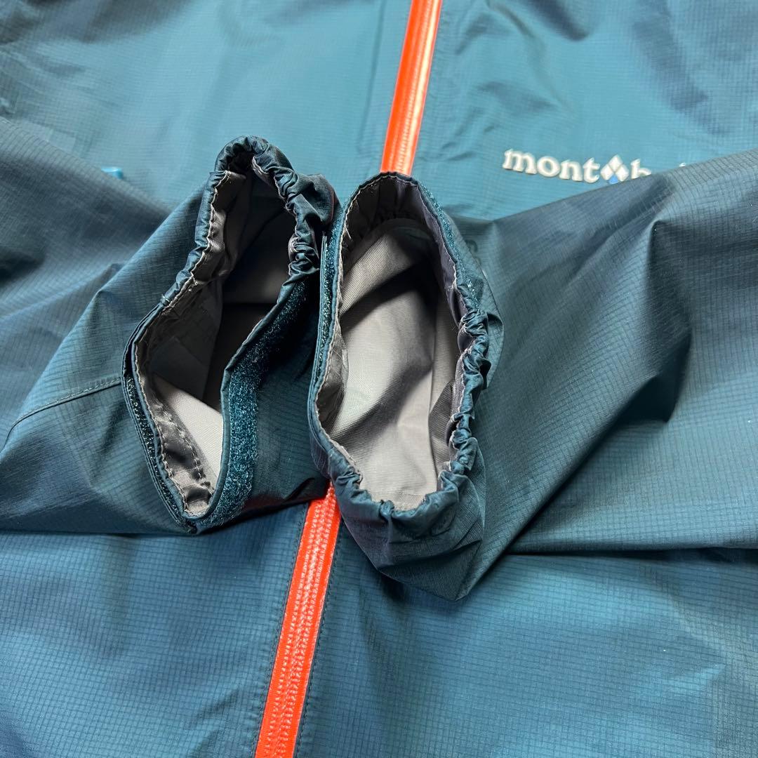 美品　モンベル　ストームクルーザー　ゴアテックス　ブルーグリーン　登山　メンズ