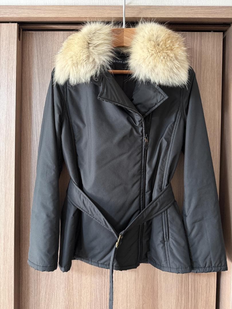 ラルフローレン ベルト付き中綿ジャケット コヨーテファー M