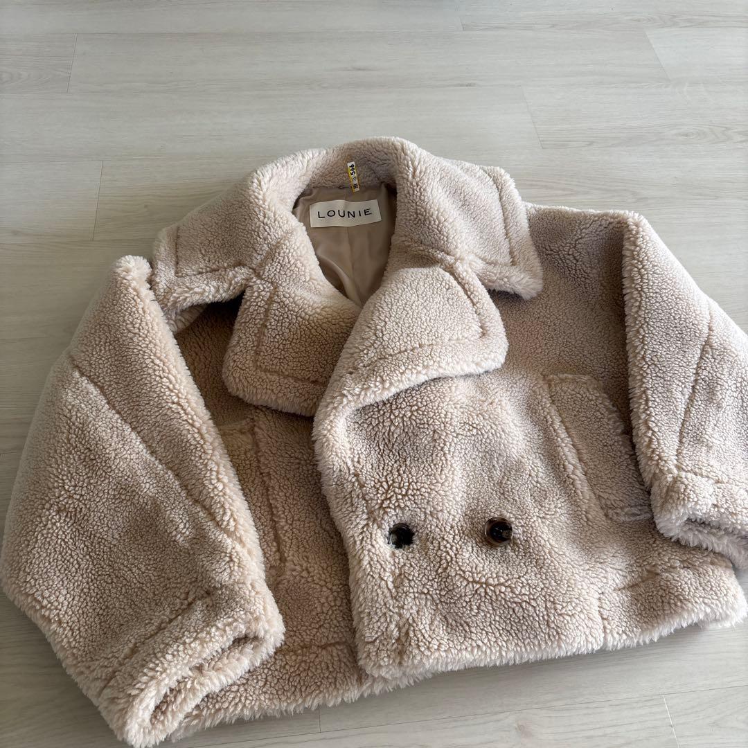 LOUNIE ベージュ ボア ショートジャケット