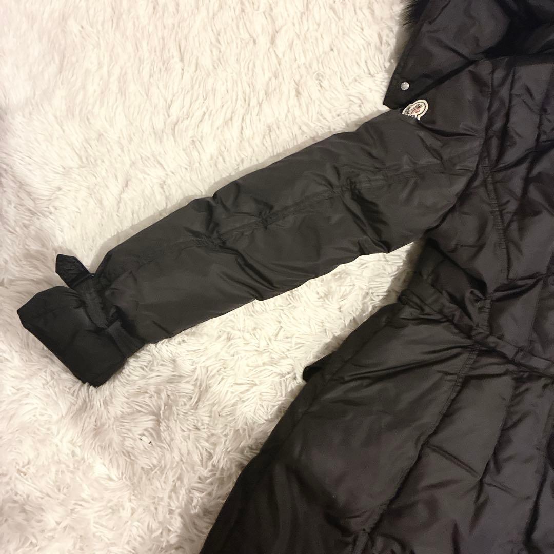 MONCLER ロング ダウンコート ファランジェール ブラックファー Aライン