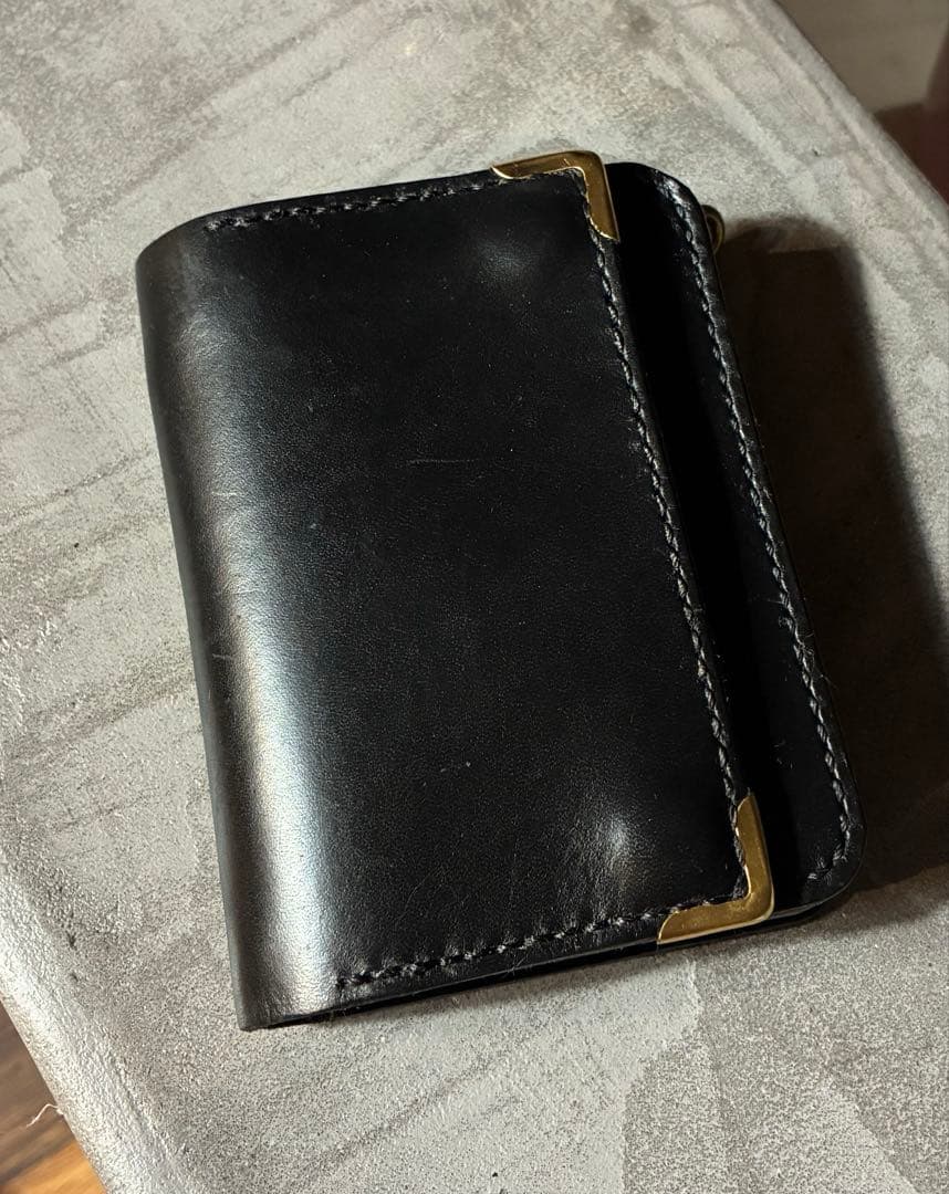 トラッカーウォレット　ショート　イタリアンレザー　ブルガロ　コーナーパーツ