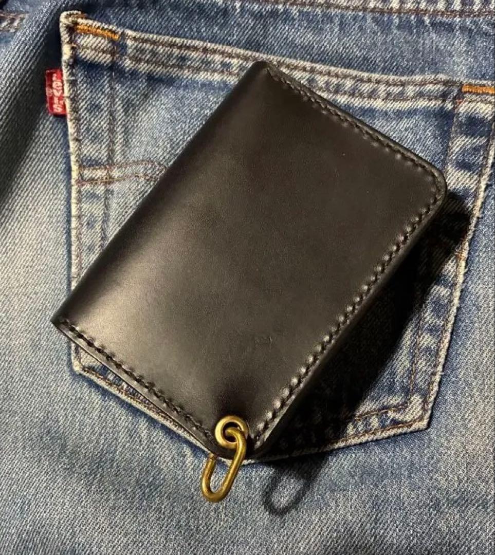 トラッカーウォレット　ショート　イタリアンレザー　ブルガロ　コーナーパーツ