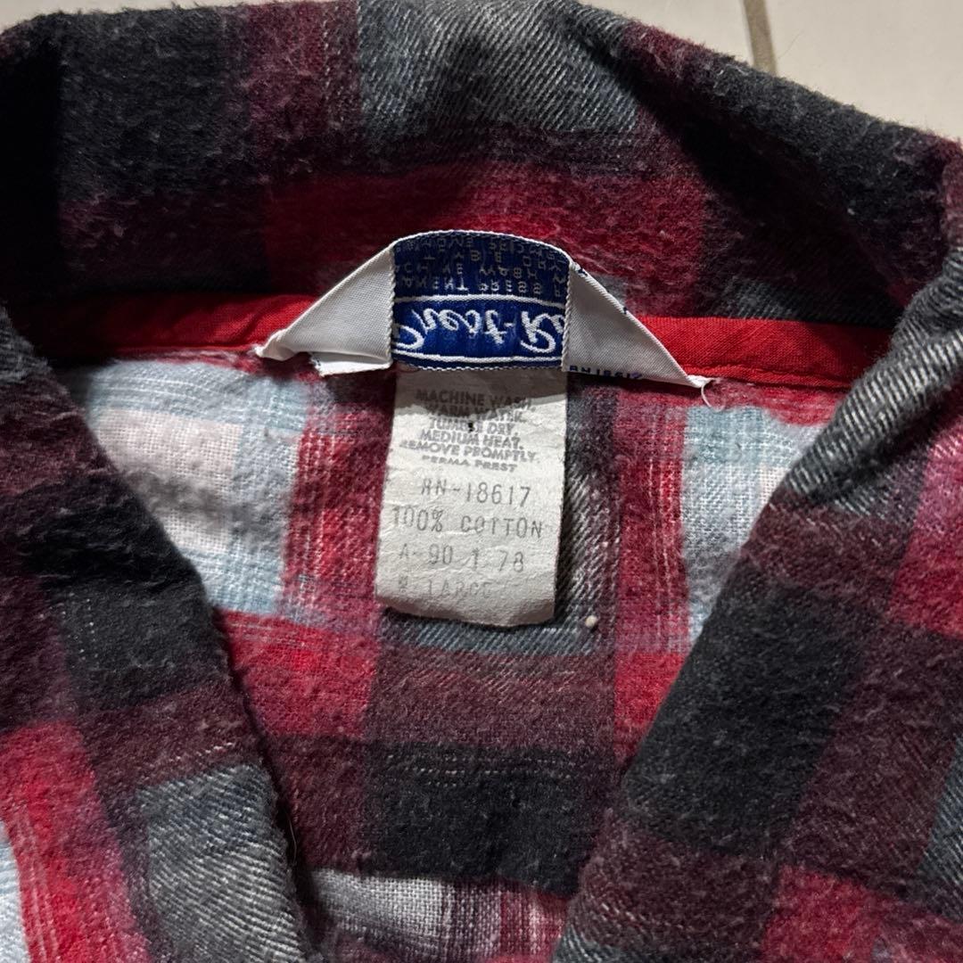 70's Prest Rite プリントネルシャツ Vintage LARGE