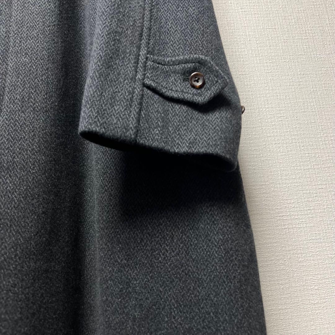 極上 ベイカーストリート アンゴラブレンド ロングステンカラーコート メンズ