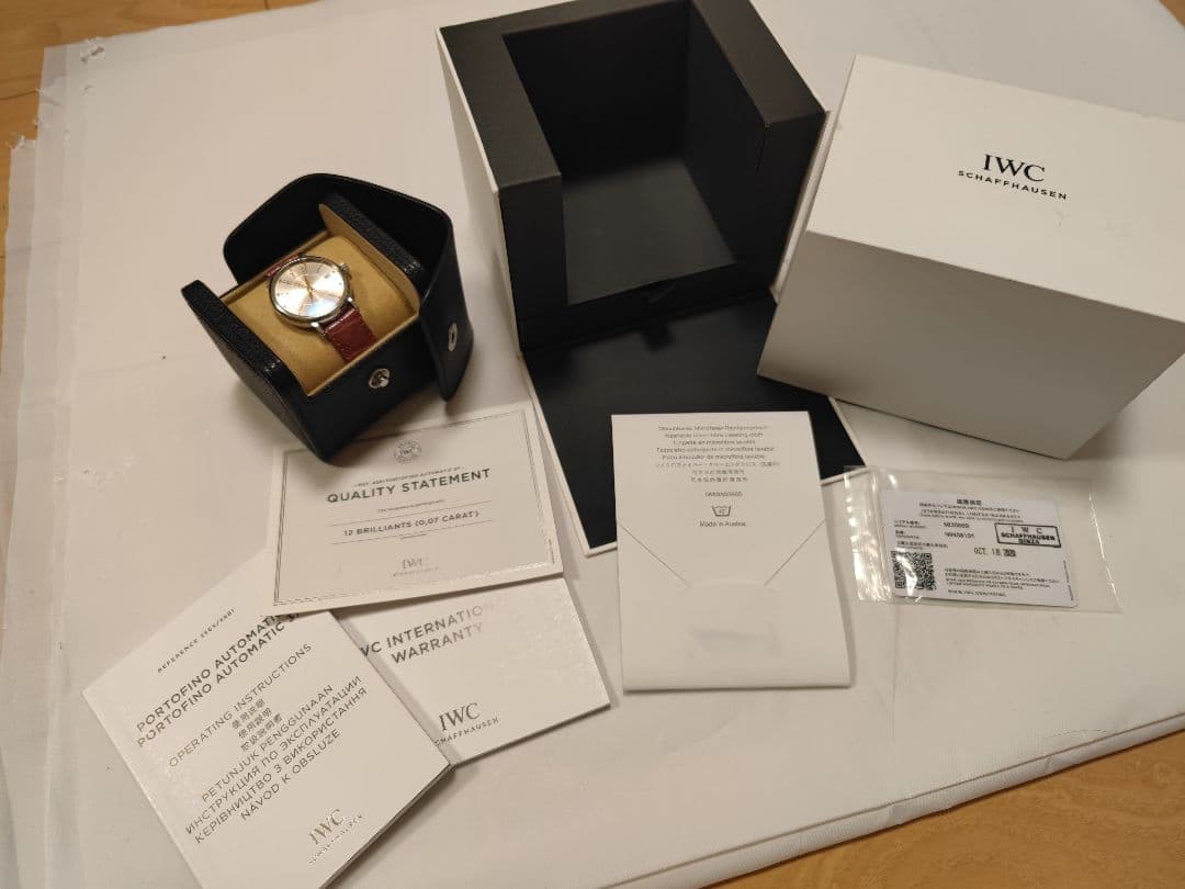 極美品IWC ポートフィノ 37 12Pダイヤ IW458101 サントーニ純正