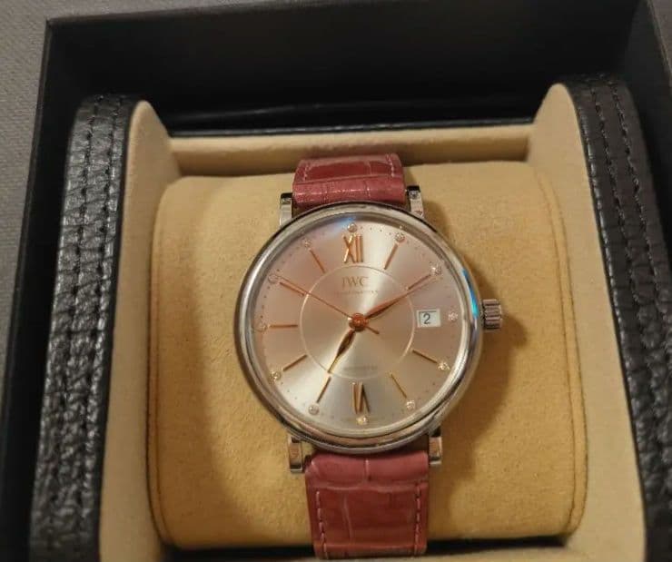 極美品IWC ポートフィノ 37 12Pダイヤ IW458101 サントーニ純正